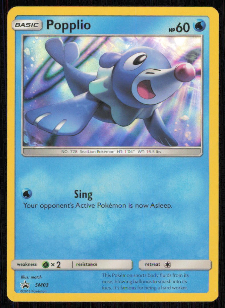 Popplio - SM03 Holo Promo Sun & Moon Promo Pokemon Holo Lightly Played