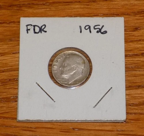ROOSEVELT DIME 1956 P PHILADELPHIA 90% SILVER CIRCULATED COIN