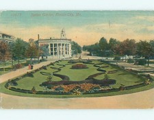 Divided-Back BUILDINGS BY SUNKEN GARDEN Kansas City Missouri MO 60k cards t6709