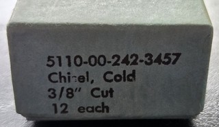 Vintage Cold Chisel Set Of 5 With A 3/8" Cut