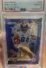 2024 Panini Prizm - Hines Ward #247 Blue Sparkle Prizm /96 PSA 10🔥🔥
