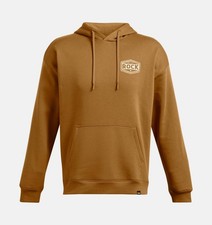  90 Under Armour Men's Project Rock Icon Fleece Hoodie Pullover Yellow-Ochre, L