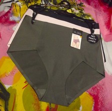 3 NEW PRIMA VALENTINA 77309 GN/LB/BK NO PANTY LINES MF HI-CUT BRIEF PANTIES M