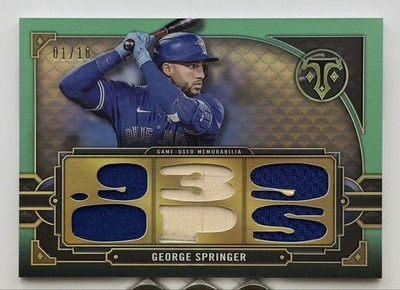 2022 Topps Triple Threads - George Springer  Emerald 1/18 (MEM)  TTR-GS 