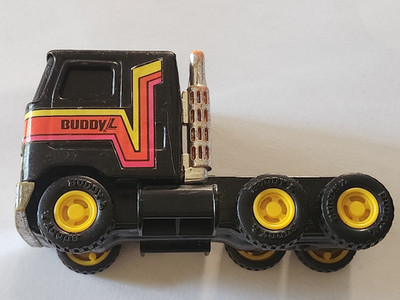 Vintage 1980 Buddy L Pressed Steel Black Mack Semi Truck Cab Only GC Toy Collect