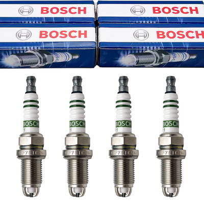 4x Bosch Zündkerzen F7LTCR Für VW GOLF POLO PASSAT BORA AUDI A3 A4 A6 0241235752