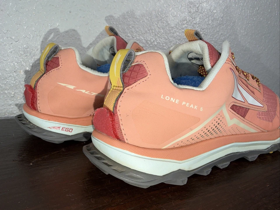 Altra Lone Peak 5 Womens Size 8.5 Shoes Rose Coral Pink Trail Running Sneakers - Image 4 of 4