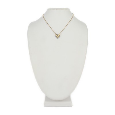 ○Louis Vuitton Collier V Necklace M00366 Rhinestone Gold Viton | eBay