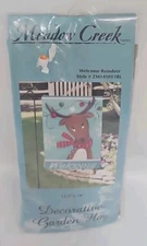 Meadow Creek Welcome Reindeer Small Flag 12.5" x 18" Christmas Holiday Banner