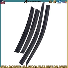 FOR 21-25 LEXUS IS300 IS350 PREMIUM BLACK TRIM WINDOW VISOR RAIN GUARD W/ CLIPS