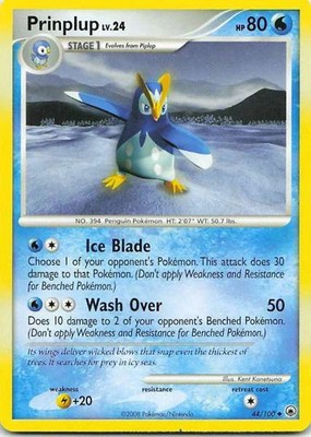 Prinplup 44/100 Great Encounters Uncommon NM Pokemon TCG