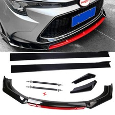 For Toyota Corolla 2001-2021 Front Bumper Lip Chin Splitter Spoiler Black Red For Toyota Corolla 2001-2021 Front Bumper Lip Chin Splitter Spoiler Black Red