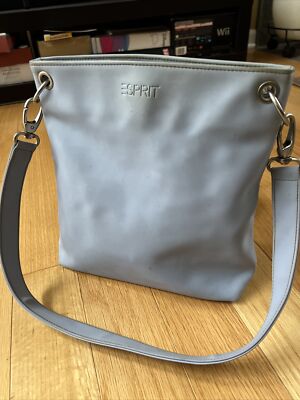 Esprit faux leather Small Baby Blue HandBag Purse 9.5x10x4 