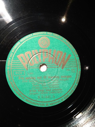 78 rpm RECORD Polyphon Erika Voigt Fra Sondag Nat Til Manda Morgen Denmark 50s - Picture 3 of 3