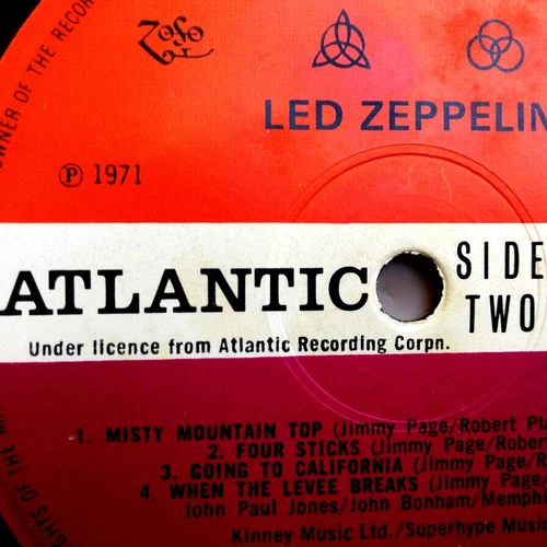 Led Zeppelin IV"Mountain Top Error"Nr Excellent UK1st press 71 A3B3 pecko duck