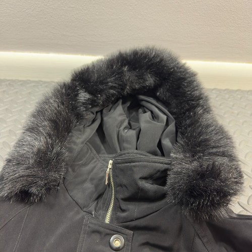 Weather Tamer Windbreaker Jacket Womens 1X Black Lined Faux Fur Hood Full Zip - Picture 6 of 8