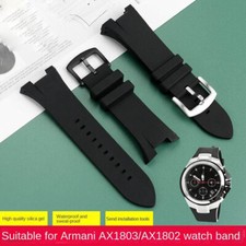 31 14mm Watch Band Strap Silicone For Armani AX1803 AX1802 AX1050 Bracelet