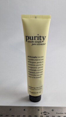2.5 Oz  Philosophy Purity Made Simple Pore Extractor Exfoliating Clay Mask NWOB