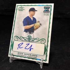 2020 LEAF TRINITY RYAN ZEFERJAHN RC ROOKIE AUTO RED SOX AUTOGRAPH 7/25 GREEN
