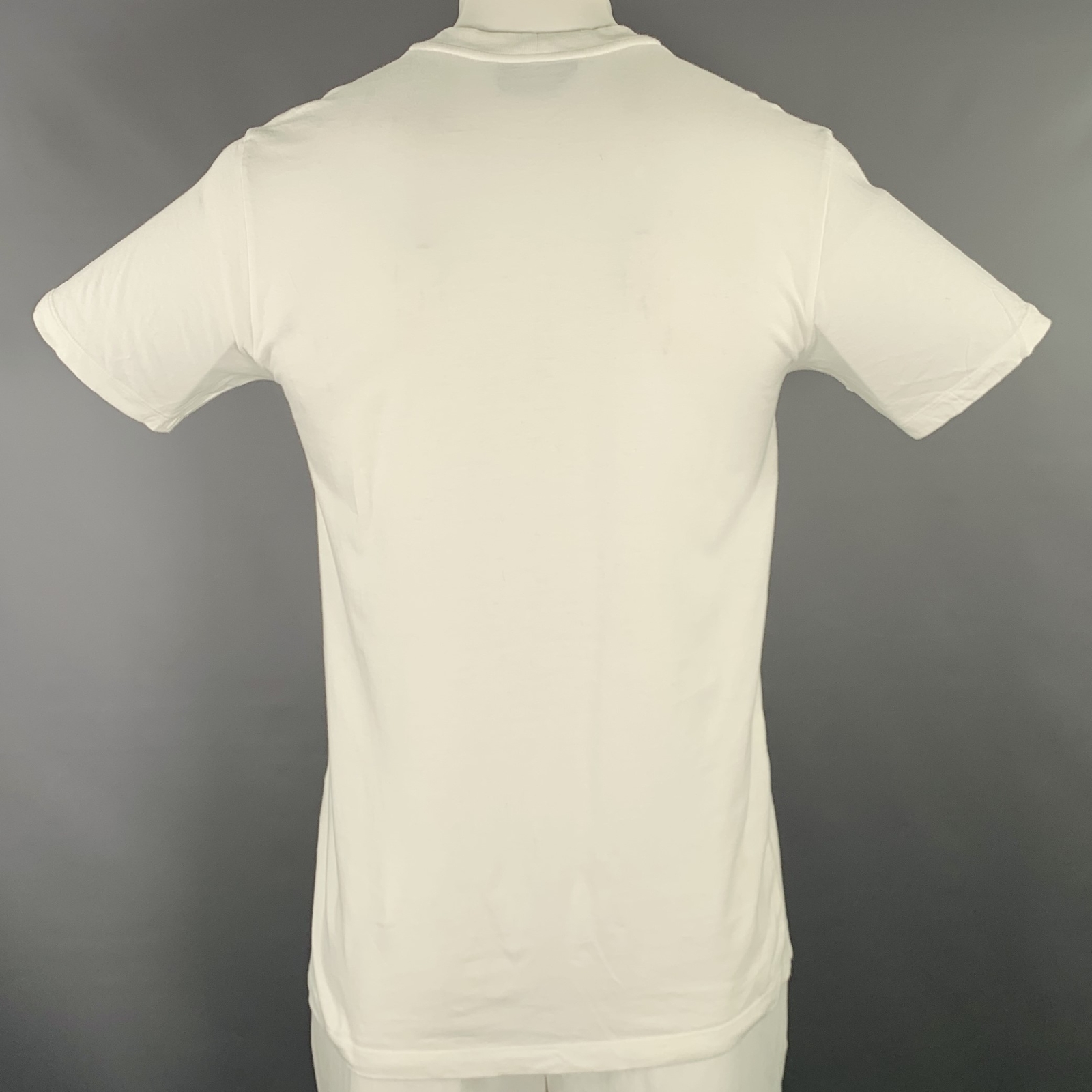 T shirt manica corta cotone figure bianche nere YVES SAINT LAURENT rara taglia L