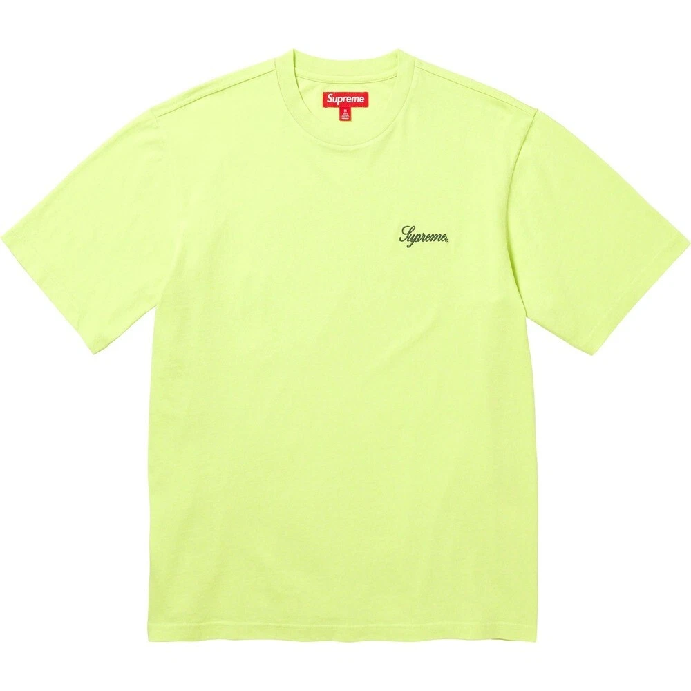 T shirt Supreme Washed Script taille L citron vert