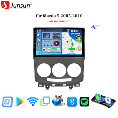 Apple Carplay Autoradio Für Mazda 5 CR19 2005-10 GPS Navi WIFI FM RDS Android 13