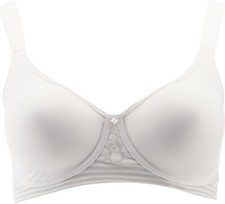 Breezies Floral Stripe Seamless Underwire T-Shirt Bra White 36 NEW 645