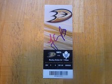 Jonas Gustavsson (G) Autographed  1st NHL Win Tiicket   