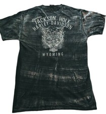 Harley Davidson MensTShirt Medium Cotton Black Jackson Hole Wyoming