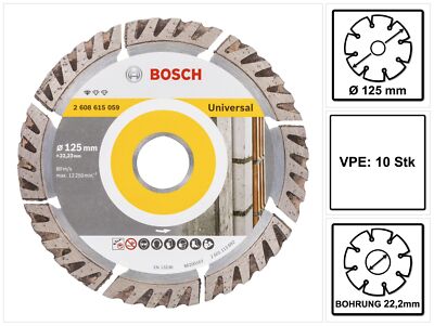 Bosch Standard for Universal Diamanttrennscheibe 125 x 22,23mm 10 Stk 2608615060