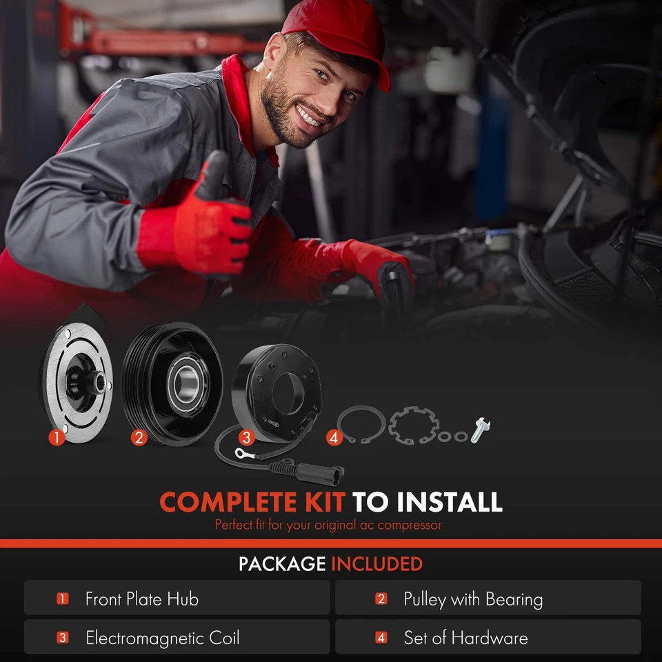 Kit de embreagem compressor CA com 5 ranhuras para BMW 325 E30 1988 323i 328i 740iL M3 - Imagem 2 de 4