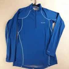Columbia Base Layer Mens Medium Blue Omni Heat Long Sleeve thumb holes