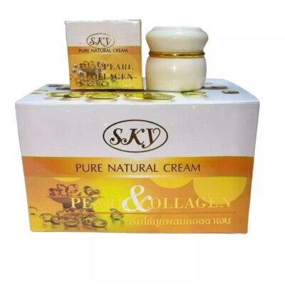 12 SKY Pearl Whithening Moisturizing Cream Natural Collagen Face Thai Dark Spots