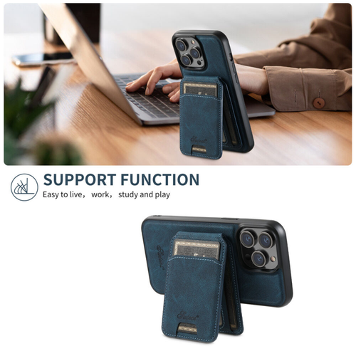 For iPhone 15 14 13 12Pro Max Detachable Mag Safe Magnetic Case with Card Wallet - Foto 4 di 36