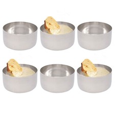 6 x Sauce Ramekins Pots Stainless Steel Cups Condiment Dip Serving Bowls Ice