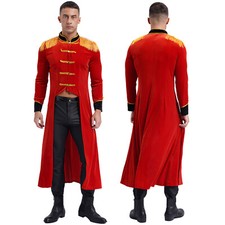 Men Circus Showman Dance Costume Medieval Knight Long Tailcoat Tuxedo Jackets