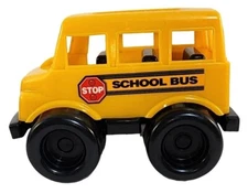 Vintage American Plastics Short School Bus Toy 7 Inches Made in USA HTF RARE