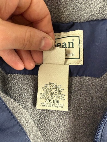 LL Bean Jacket Men's LT Blue Warm Up Fleece Lined Full Zip Bomber Outdoor Work - Picture 5 of 15