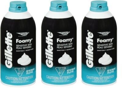 Gillette Sensitive Skin Foamy Shave Cream 11oz (3 Pack)