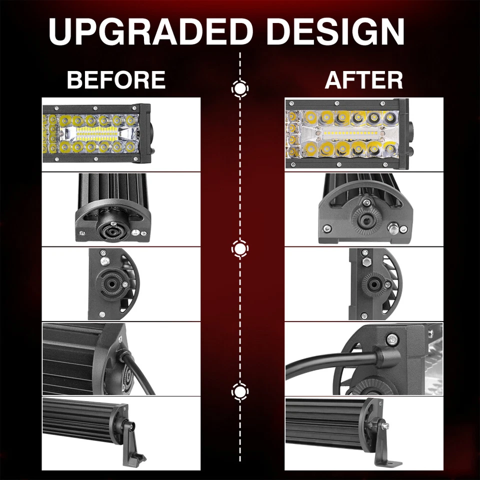 Barra de luz LED de cuatro filas de 42" punto recto trabajo de inundación techo todoterreno para Ford 40"" Foto 3 de 4