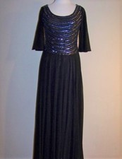 J KARA 6 Black Beaded  Embellished Long Gown or Dress NWT 238