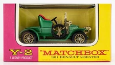 Matchbox Models of Yesteryear Y-2B 1911 Renault 2-Seater GREEN | E-TYPE BOX |NOS