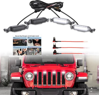 Led Grill Grille Lights fit for 2018-2023 Jeep Wrangler JL JLU Rubicon Sahara