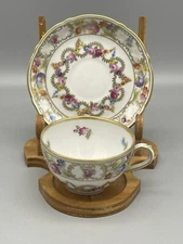 Schumann Arzberg Germany Empress Dresden Flower Demitasse Cup and Saucer Perfect