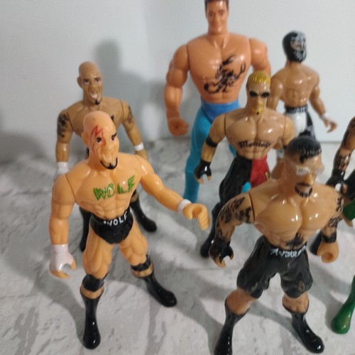 Vintage Wrestler Figures Bundle x8 Unbranded 90s Toys Boley Donguan Cake Toppers - Picture 4 of 11