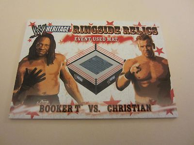 Booker T/Christian 2005 Topps Heritage WWE Ringside Relics #11 Mat Relic WWE