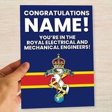 Personalised Royal Electrical & Mechanical Engineers Passing Out Card REME Army