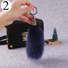 1x Faux Fur Tail Keyring Pendant Cute Key Chain Charm Bag Hanging Jewelry Gifts