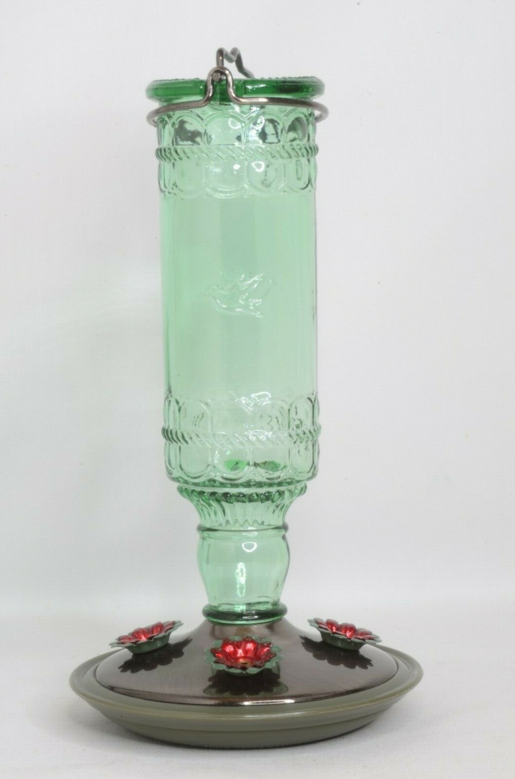 Woodstream Green Antique Bottle Hummingbird Feeder 10 Oz Capacity