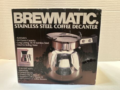 Vintage Brewmatic Stainless Steel Coffee Pot Decanter Carafe w/Lid Retro DSS-12 - Picture 10 of 10